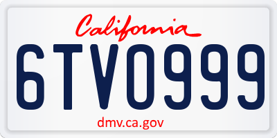 CA license plate 6TVO999