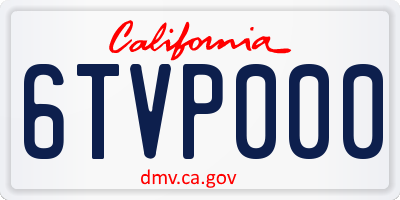 CA license plate 6TVP000