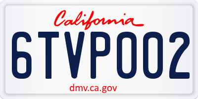 CA license plate 6TVP002