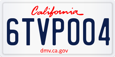 CA license plate 6TVP004