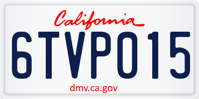 CA license plate 6TVP015
