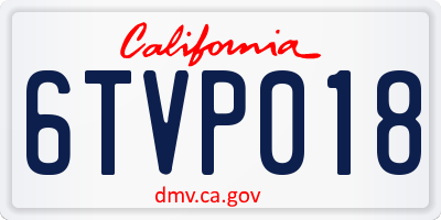 CA license plate 6TVP018