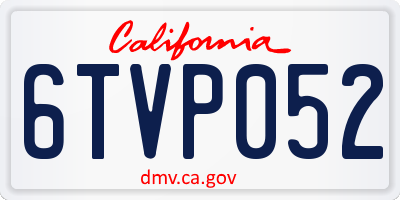 CA license plate 6TVP052