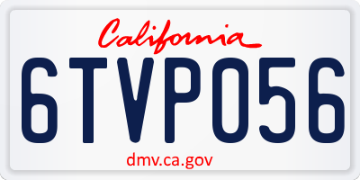CA license plate 6TVP056