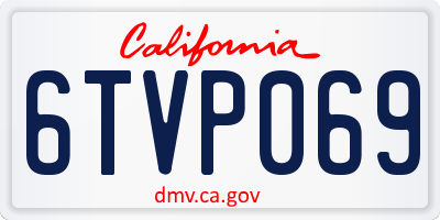 CA license plate 6TVP069