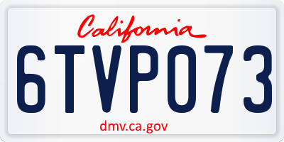 CA license plate 6TVP073
