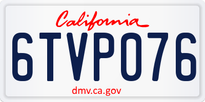 CA license plate 6TVP076