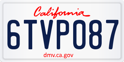 CA license plate 6TVP087