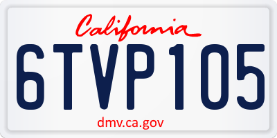 CA license plate 6TVP105