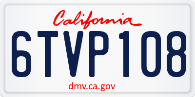 CA license plate 6TVP108