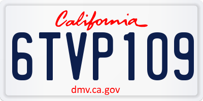 CA license plate 6TVP109