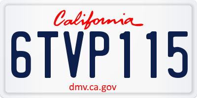 CA license plate 6TVP115