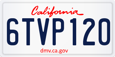 CA license plate 6TVP120