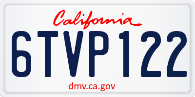CA license plate 6TVP122