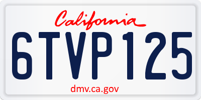 CA license plate 6TVP125