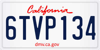 CA license plate 6TVP134