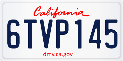 CA license plate 6TVP145