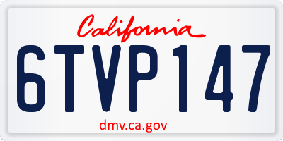 CA license plate 6TVP147