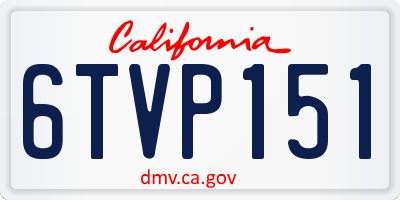 CA license plate 6TVP151