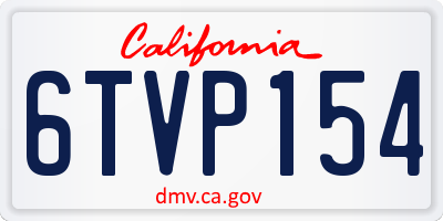 CA license plate 6TVP154