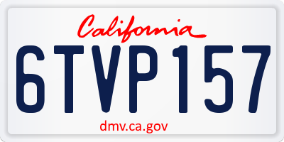 CA license plate 6TVP157