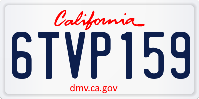 CA license plate 6TVP159