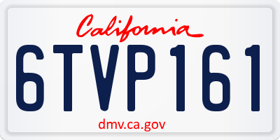 CA license plate 6TVP161