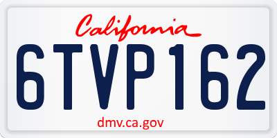 CA license plate 6TVP162