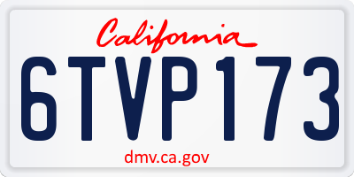 CA license plate 6TVP173