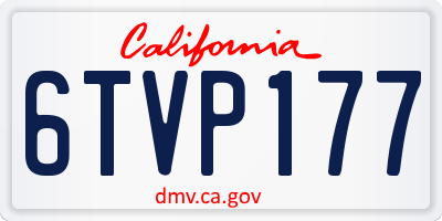 CA license plate 6TVP177