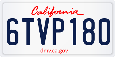 CA license plate 6TVP180