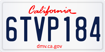 CA license plate 6TVP184