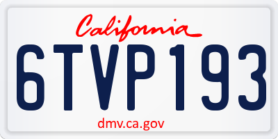 CA license plate 6TVP193