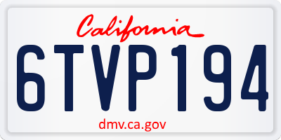 CA license plate 6TVP194