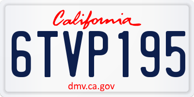CA license plate 6TVP195