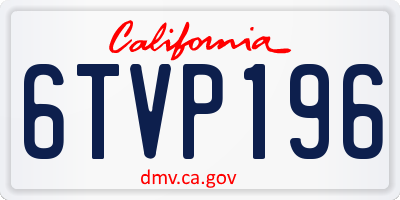 CA license plate 6TVP196