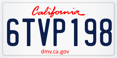 CA license plate 6TVP198