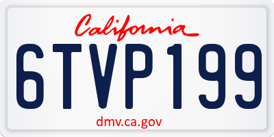CA license plate 6TVP199