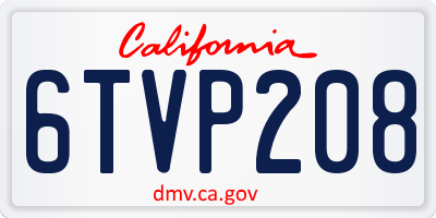 CA license plate 6TVP208