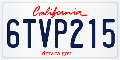 CA license plate 6TVP215