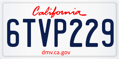 CA license plate 6TVP229