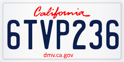 CA license plate 6TVP236