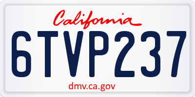 CA license plate 6TVP237