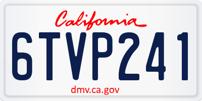 CA license plate 6TVP241