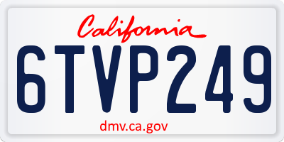 CA license plate 6TVP249