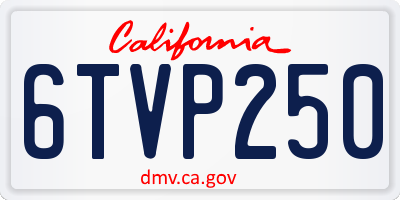 CA license plate 6TVP250