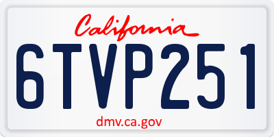 CA license plate 6TVP251