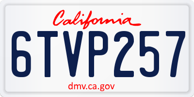 CA license plate 6TVP257