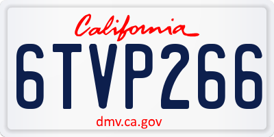 CA license plate 6TVP266