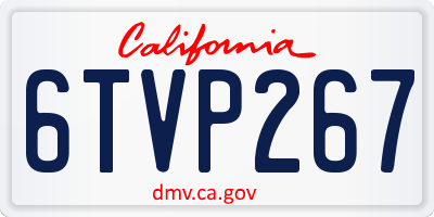 CA license plate 6TVP267